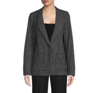 Sanctuary NWT‎ Checked Johnnie Oversized Blazer Coat Sportcoat in Black Large